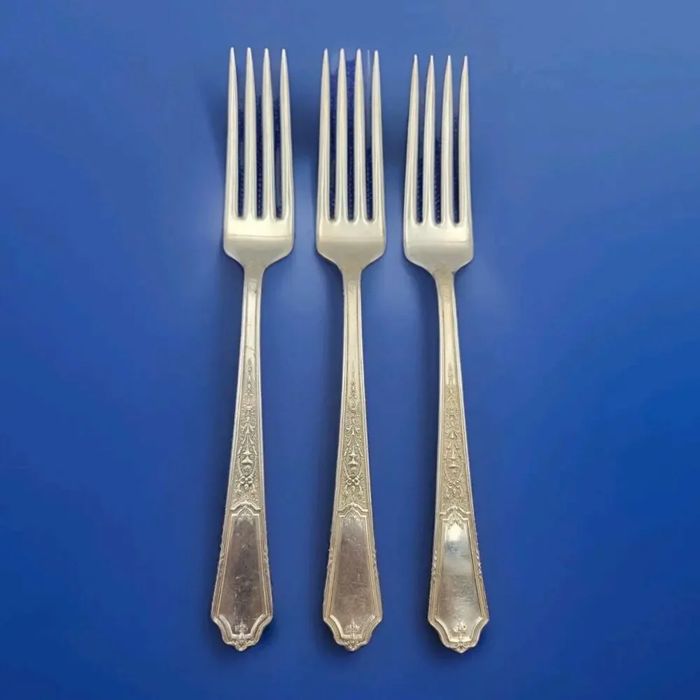 1847 Rogers Bros Ancestral Silverplate IS Set of 3 Dinner Fork Discontinued